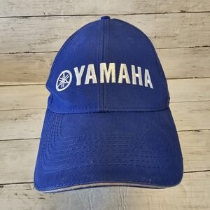 Yamaha Hat Cap Strap Back Blue Embroidered Logo Racing Motorcycle Mens One Size